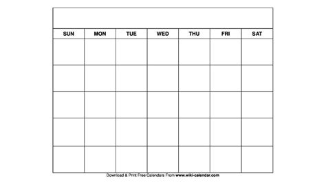 Free Printable Blank Monthly Calendars To Print