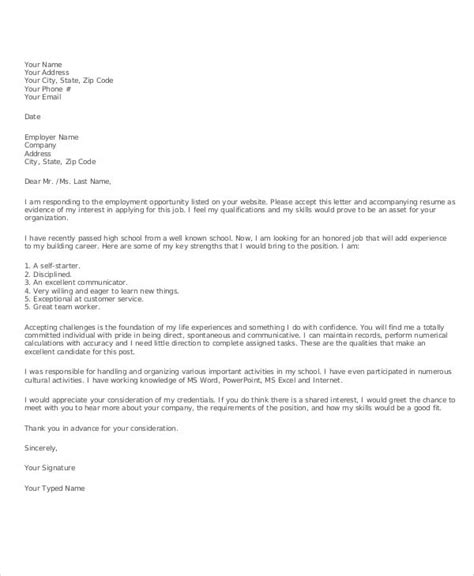 8 First Job Cover Letters Free Sample Example Format Download