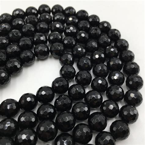 20mm Hole Black Onyx Faceted Round Beads 6mm 8mm 10mm 12mm Etsy