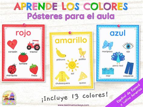 Aprende Los Colores Colours Posters In Spanish Teaching Resources