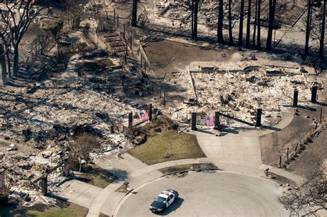 Aerial Views Of The Devastation Caused By The Tubbs Fire In Santa Rosa