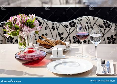 Fine Restaurant Dinner Table Place Setting Stock Image Image Of