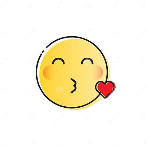 Yellow Smiling Cartoon Face Blowing Kiss Positive People Emotion Icon