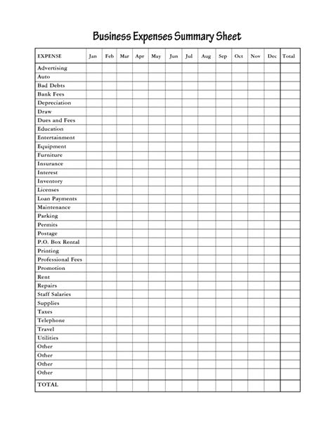 Business Income And Expense Worksheet Template Kidsworksheetfun