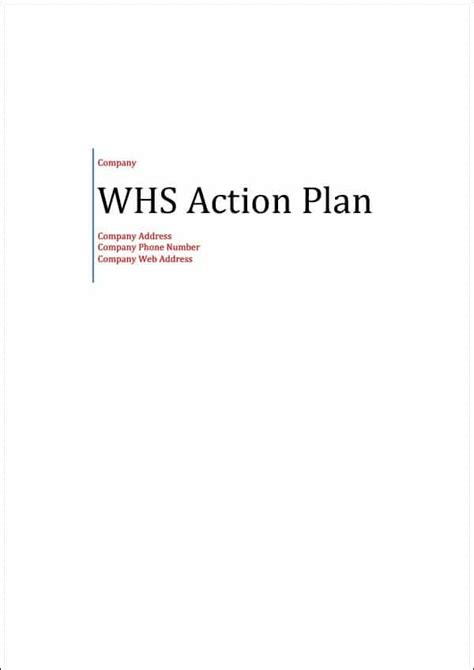 Whs Action Plan Examples