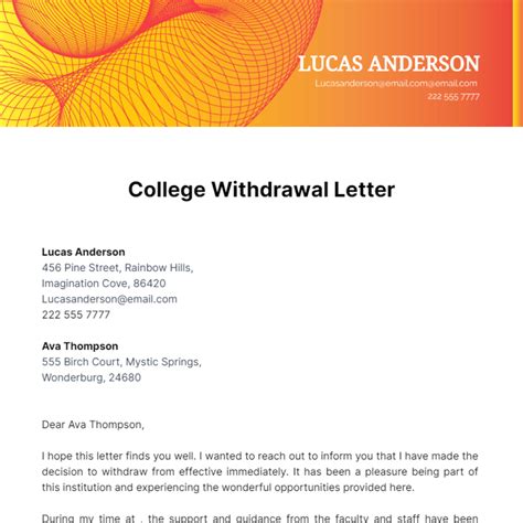 Free College Letter Edit Online And Download