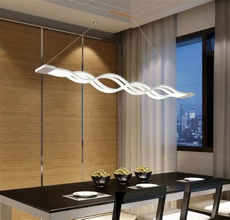 Modern Creative Led Wave Pendant Light Acrylic Led Wavy Hanging Lamp
