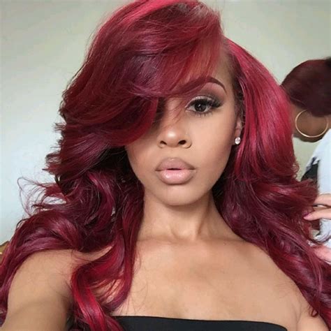 There are so many different shades burgundy hair can add depth and give you a sense of confidence. www.kingriches.mayvenn.com Hair/ bundles etc. | Hair waves ...