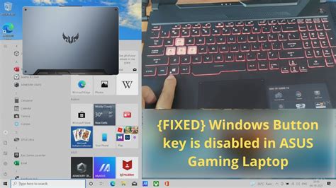 Fixed Windows Button Key Is Disabled In Asus Gaming Laptop Youtube