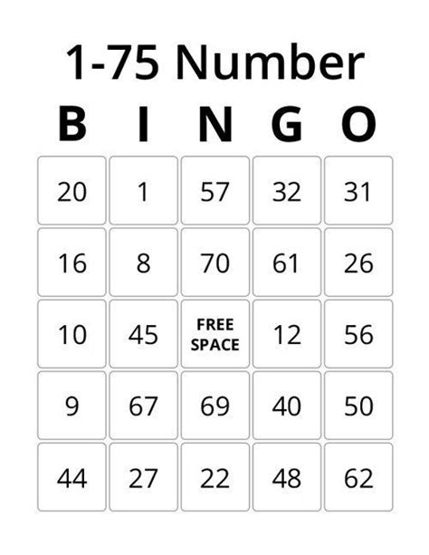 1 75 Number Bingo In 2021 Bingo Card Generator Custom Bingo Cards