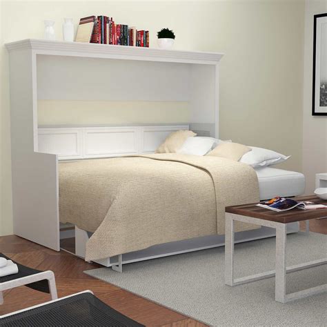 Melbourne Full Wall Bed With Desk Combo In White