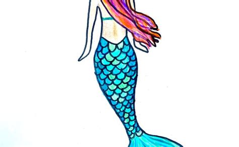 How To Draw A Mermaid Step By Step Drawing Guide Easy Mermaid Drawing