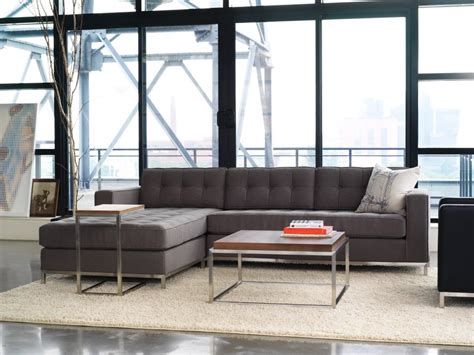 Living Room With Gray Tufted Sectional Hgtv