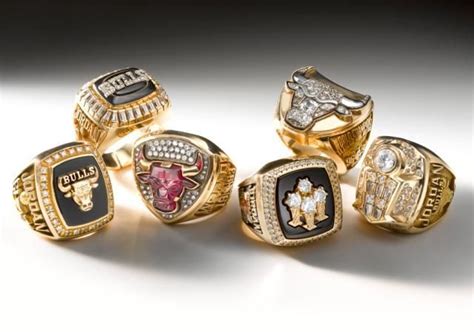 Six Chicago Bulls Championship Rings All Exact Replicas Crafted By