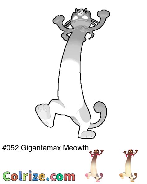 Gigantamax Meowth Coloring Page