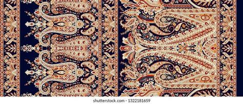 Traditional Indian Paisley Pattern On Navy Stock Illustration