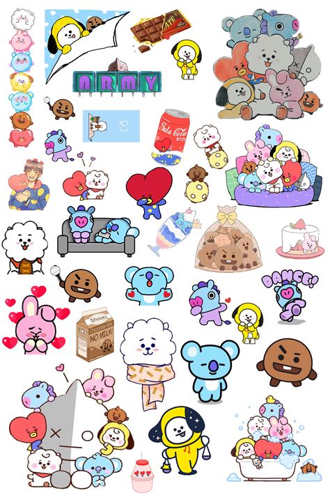An Assortment Of Cartoon Stickers On A White Background