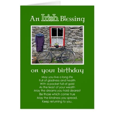 An Irish Blessing On Your Birthday Card Zazzle