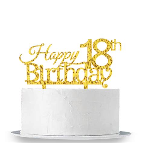 Buy Innoru Happy 18th Birthday Cake Topper 18 Happy Birthday Gold