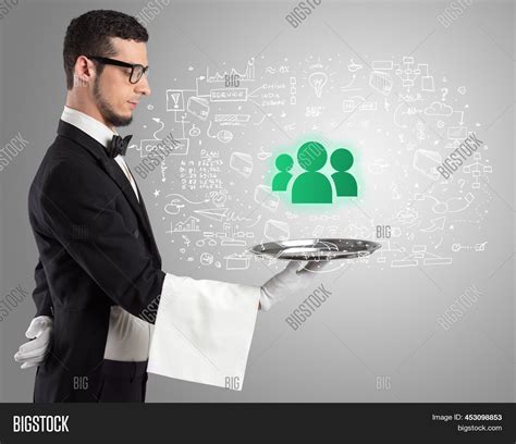 Close Waiter Serving Image And Photo Free Trial Bigstock