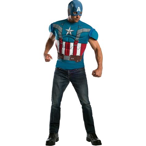 Retro Captain America Muscle Adult Halloween Costume