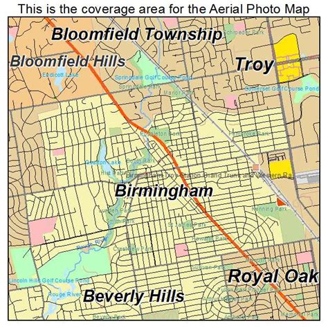 Aerial Photography Map Of Birmingham Mi Michigan