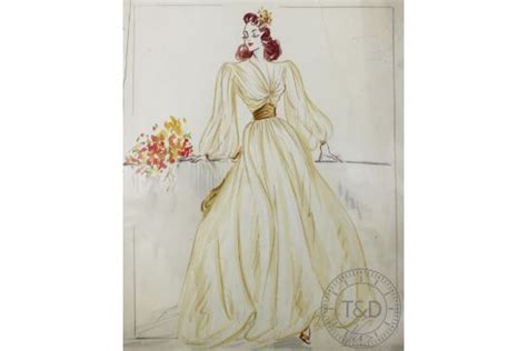 The House Of Worth Fashion Designs C1930s Twenty Four Hand Drawn And