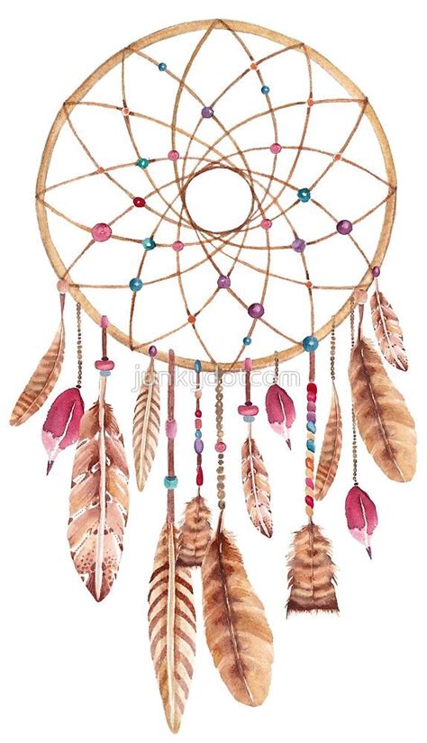 Download Watercolor Dreamcatcher Pink Khaki by junkydotcom sticker ...