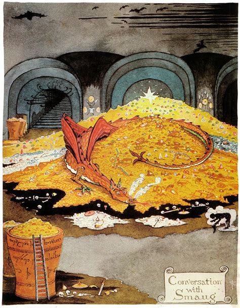 Conversation With Smaug Illustrated By J R R Tolkien Jrr Tolkien
