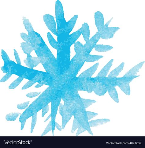 Handwritten Watercolor Snowflake Royalty Free Vector Image