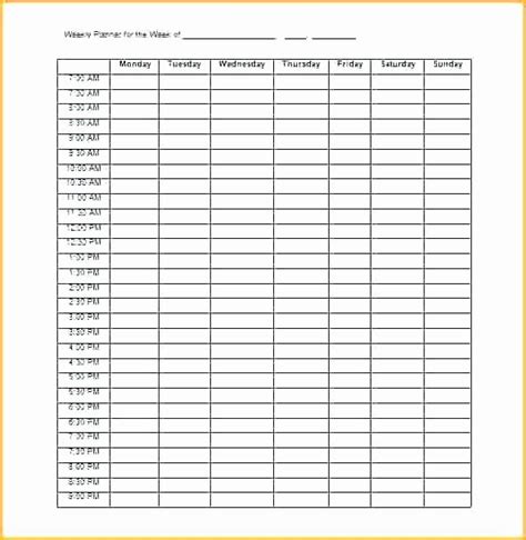 hourly itinerary template collection