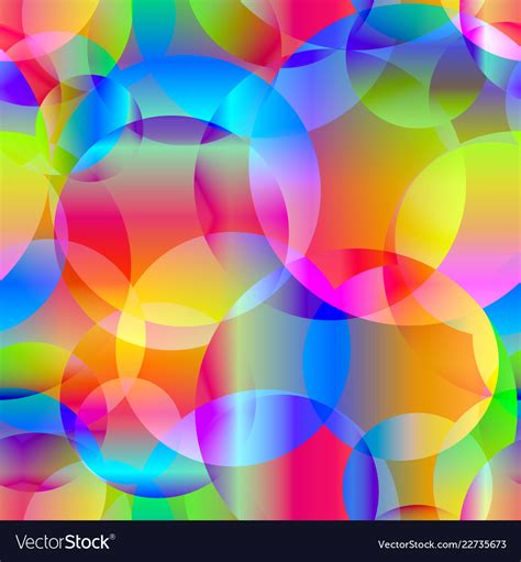 Abstract Seamless Background Of Rainbow Circles Vector Image