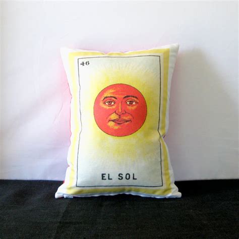 Free Shipping El Sol Sun Mexican Loteria Pillow Vintage Etsy