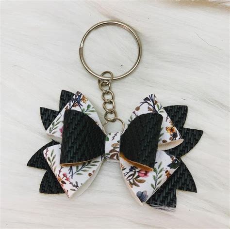 Faux Leather Bow Keychains Vegan Faux Leather Bow Keychain Etsy