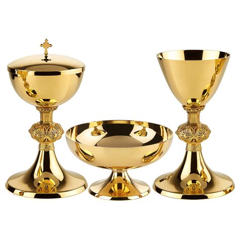 Chalice Ciborium And Paten Set With Leaves And Grapes In Online