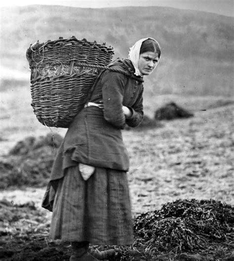 Tour Scotland Photographs Old Photograph Crofter Carrying Creel Basket