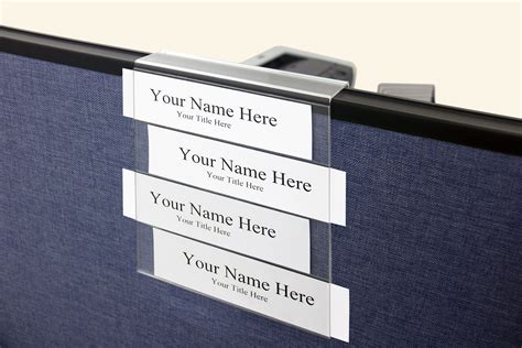 Hanging styles include adhesive tape, magnetic tape, velcro, partition frames and fabric pins. 4 Slot Cubicle Name Plate Holder | Name plate ...