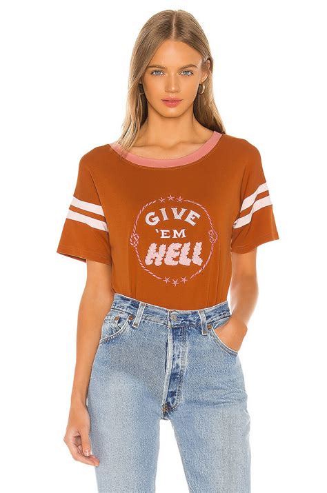 Understated Leather Give Em Hell Tee In Orange Revolve