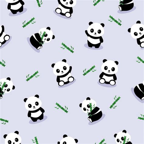 Panda Bonito Dos Desenhos Animados Ilustração Sem Costura Padrão Fundo