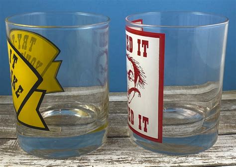 Set Of Humorous Cocktail Glasses Funny Vintage Designs Try Etsy