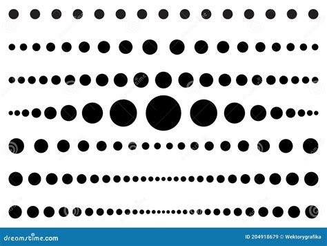 Dot Line Set Dotted Divider Collection Vector Circle Lines Patterns