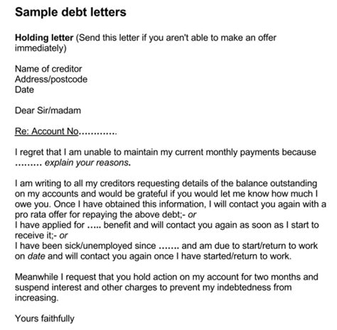 Debt Validation Letter Template