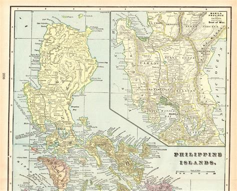 1899 Antique Philippines Map Vintage Philippine Islands Map Gallery