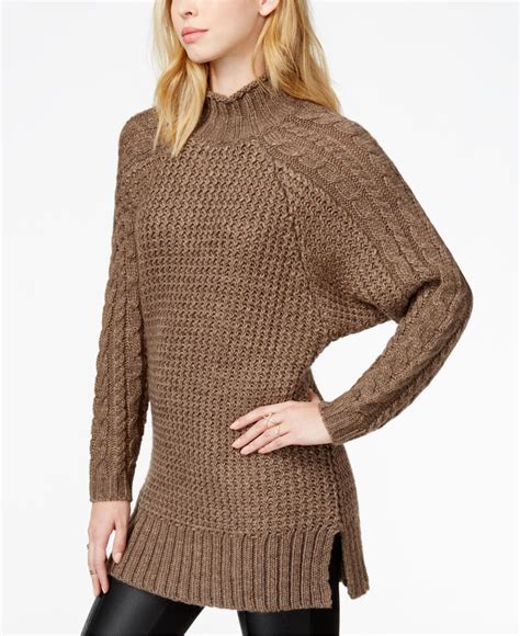 Lyst Guess Cable Knit Tunic Sweater