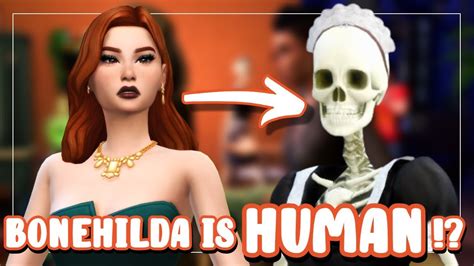 Bonehilda Is Human 💀→👩🏻‍🦰 The Sims 4 Paranormal Stuff Pack