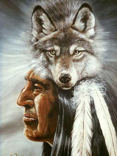 The Wolf shaman Images amérindiens Illustration amérindienne Art amérindien