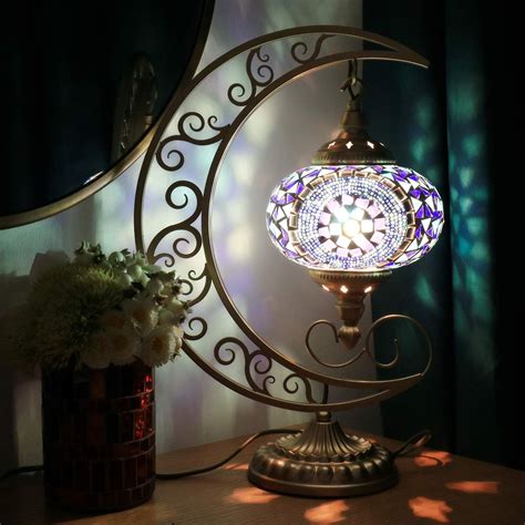 Commoda Stunning Handmade Moon Shape Turkish Moroccan Mosaic Glass