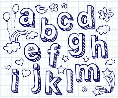 Maybe you would like to learn more about one of these? Hand drawn font - shaded letters and decorations, 30138 ...
