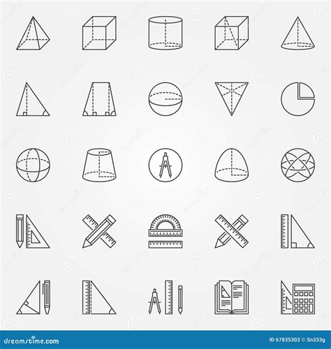 Geometry Icons Set Stock Vector Illustration Of Classroom 67835303
