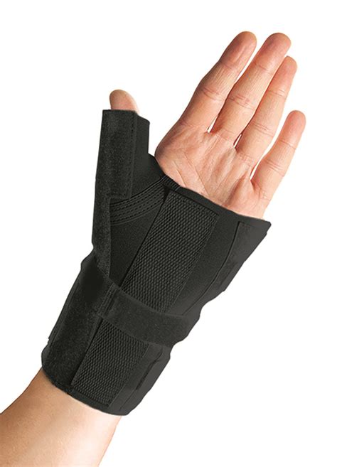 Thermoskin Wrist Brace With Thumb Splint Black Right 80139
